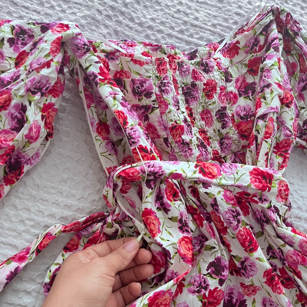 Zara Pink & Purple Floral Mini Dress - Picture 7 of 9